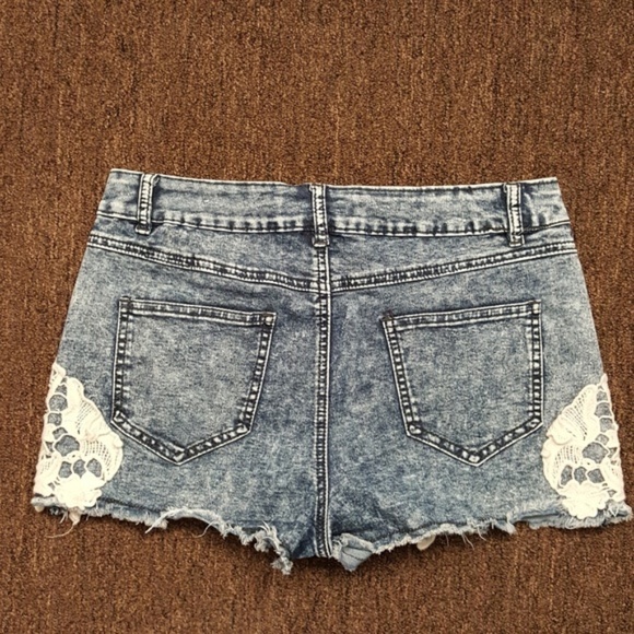 Boom Boom Jeans Pants - Boom Boom Jean Shorts Acid Wash Crochet Size 11